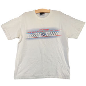 Brickyard Mens Indianapolis GP T-Shirt White Large Short Sleeve Inaugural Race